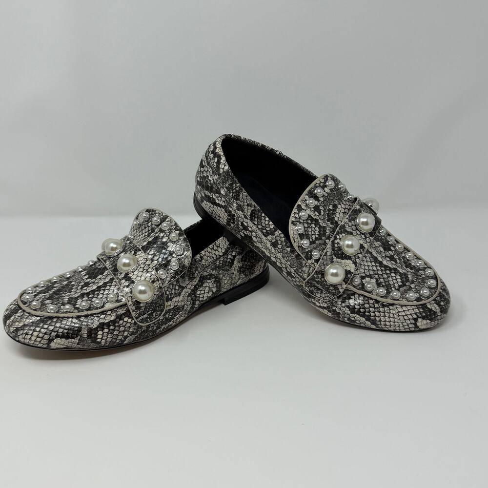 Karl Lagerfeld Pearl Snakeskin Loafers Women’s 6M